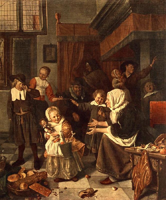 Jan Steen The Feast of St. Nicholas china oil painting image